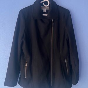 Kristen Blake Black Pea Coat#883584